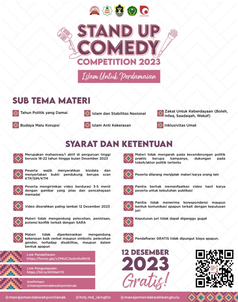 Prodi Manajemen Dakwah FUAD IAIN Pontianak Adakan Stand Up Comedy Competition 2023 Mengundang Bakat-Bakat Lucu Terbaik