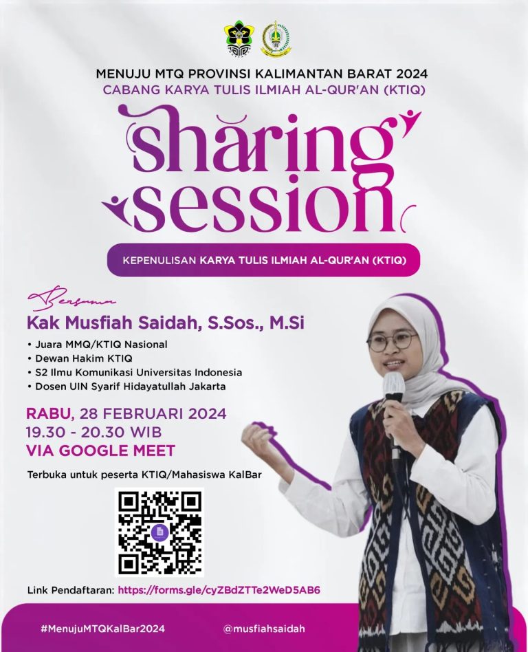 Sharing Session Kepenulisan Karya Tulis Ilmiah Al-Qur’an: Memperdalam Kecintaan pada Ilmu Pengetahuan Berbasis Al-Qur’an
