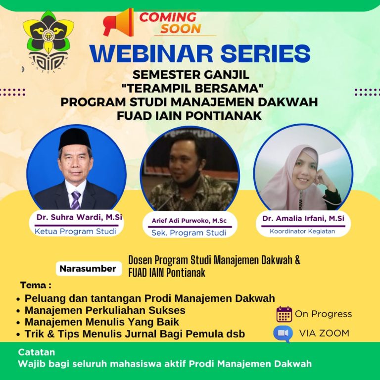 Perkuat Skill Mahasiswa, Prodi Manajemen Dakwah Adakan Webinar Series